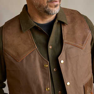 Chalecos de cuero transpirable con logotipo personalizado de gran tamaño y peso pesado al por mayor, chaquetas, chalecos de Cuero 100%, chalecos para hombre - Product Image 4