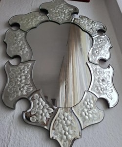 กระจกเวเนเชียน สไตล์มูราโน่  กระจกติดผนังลายดอกไม้สไตล์วินเทจ - Product Image 2