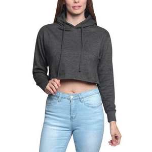 Sudadera con capucha recortada para mujer de alta calidad, ajuste cómodo y elegante, perfecto para ropa informal y entrenamientos - Product Image 2