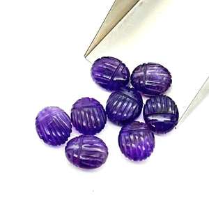 Cuentas de Piedra Preciosa de Escarabajo Amatista, Talladas a Mano, Escarabajo Morado, Tallados de Animales, 10x12 MM - Product Image 5