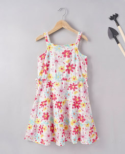 Vestido de Chifón sin Mangas con Estampado Floral para Niñas, Diseño ODM, Estilo Playero, Largo a Media Pantorrilla, Verano, Bonito, con Volantes, Tirantes Finos, Cuello Cuadrado, Transpirable - Product Image 2