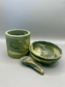 Bol en résine hautement poli fabriqué à la main de haute qualité pour servir des ustensiles de cuisine en bois à soupe et nouilles emballés dans un carton - Product Image 2