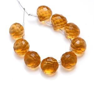 Venta caliente Color citrino profundo cebolla Briolette cuentas de piedras preciosas calidad súper fina 6 pares combinados para uso de joyería cuarzo citrino - Product Image 1