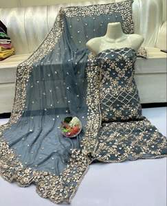 Vestido de Trabajo Gota de Acrílico de Edición Limitada para Mujer, Salwar Kameez Hecho a Mano con Adornos, Corte Regular, para Fiestas, Ropa India y Pakistaní - Product Image 1