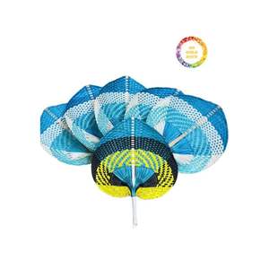 Abanico de mano de color fresco de verano tejido de bambú hecho a mano artístico de melocotón - Product Image 2