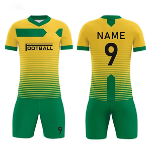 100% poliéster Transferencia de Calor secado rápido transpirable media manga deporte fútbol Jersey venta al por mayor hombres equipo de fútbol conjunto - Product Image 4