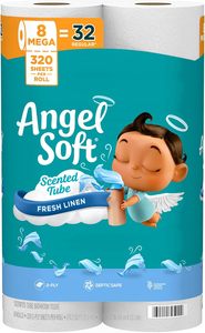 Papel Higiénico Angel Soft con Aroma a Lino Fresco en Tubo, 8 Mega Rollos = 32 Rollos Regulares, Papel Higiénico Suave y Resistente - Product Image 6