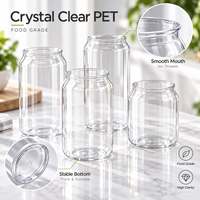 Boîtes en plastique PET avec logo personnalisé, boîtes transparentes de haute qualité, bouteilles de boissons avec couvercle en aluminium pour sodas et boissons