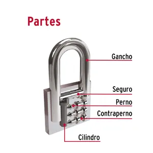Lucchetto in ferro con chiave HERMEX in ottone cilindro lungo gancio da 25mm confezionato in una scatola di 6 unità - Product Image 2