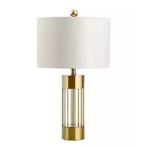 Bedroom Tableware And Desk Lamp Brass Stainless Steel Modern Table Lamp With Metal Base And Stylish Shade For Indoor Lighting