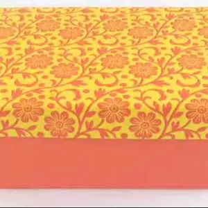Premium Quality Handmade Recycled Cotton Paper Cardboard Box with Screen Printed Magnetic Closure Solid Folding Box for Gift