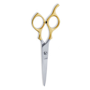 Ciseaux de coiffeur à manche doré Ciseaux de salon en acier inoxydable à lame droite et tranchante avec repose-doigt fixe - Product Image 5
