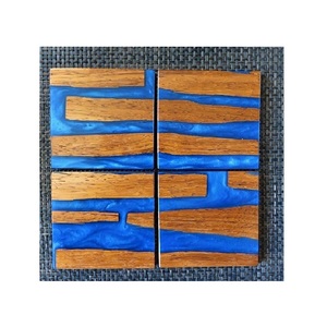 Design nordique époxy bois résine pierre caboteur haute qualité personnalisable tapis carré Table de cuisine café maison thé en gros - Product Image 1