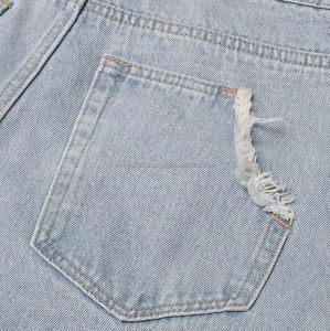 Pantalon en jean extensible de haute qualité pour femmes, respirant, logo personnalisé, vente en gros de vêtements, bouton décontracté, prix raisonnable OEM - Product Image 5