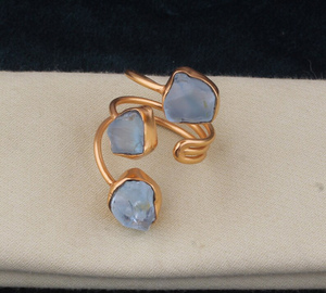 Anillo de GEMA de Aguamarina Natural chapado en oro de Plata de Ley 925, conjunto de bisel de forma cruda de 8X10mm para conjunto de joyería de moda, regalo de aniversario - Product Image 6