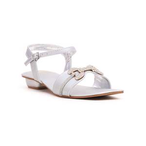 Sandales à talons à bride à la cheville argentée pour femmes à bout ouvert à lacets avec semelle intérieure en PU à la mode pour la saison estivale - Product Image 2