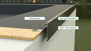 Renoplast ®   Profil de grenier en aluminium A100 pour toits plats - Profil de parapet - Profil de bord de toit - Product Image 2