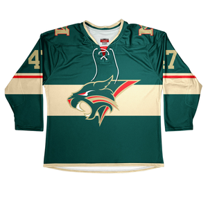 Maillots de hockey sur glace sublimés à col en V avec nom et numéro en sergé personnalisés à bas prix uniformes de hockey sur glace personnalisés - Product Image 3