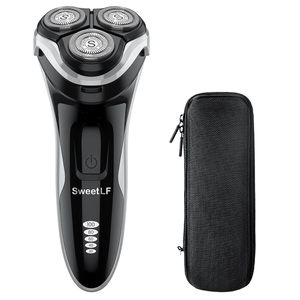 Afeitadora Eléctrica de Triple Cuchilla para Hombre, Recortadora de Barba Húmeda/Seca con Estuche de Viaje, Impermeable IPX7, Batería de Repuesto, Pantalla de Batería - Product Image 1