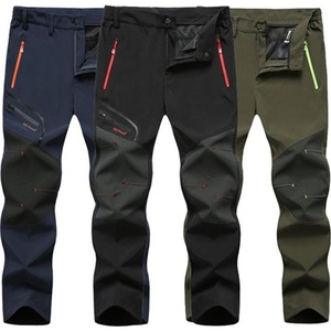 Nouveaux shorts de randonnée pour hommes, d'automne, d'extérieur, épais, imperméables, à séchage rapide, coupe-vent, en polaire, avec cordon de serrage, style chinois - Product Image 1