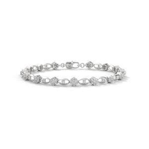 Pulsera de tenis de lujo moderna en oro blanco Diamante cultivado en laboratorio Encanto fino ecológico para el consumidor sostenible - Product Image 1