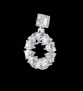 Pendentif Moissanite à dix coeurs, argent 925 avec diamant Moissanite plaqué or blanc 18 carats/rhodium Clarté VVS - Product Image 3
