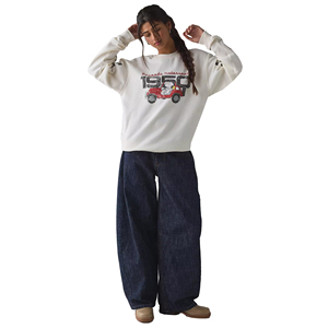 Custom Print Embroidery Winter Front Logo Womens Hoodies & Sweatshirts <b>Crewneck</b> 100% Cotton Streetwear - Product Image 2