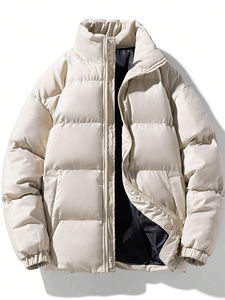 Chaqueta térmica con capucha a prueba de viento para hombre con logotipo frontal bordado de tela de lona-Ajuste moderno para acampar, senderismo, ciclismo y uso diario - Product Image 6