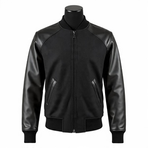 Logo personnalisé Prix de gros Vêtements unis de baseball Veste universitaire pour enfants en coton avec logo brodé personnalisé pour jeunes sportifs - Product Image 5