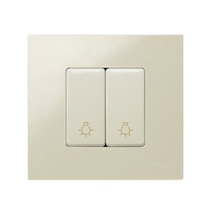 Pulsante a pressione color avorio con simbolo luminoso a mezza elementazione (Simon 27 27 27151-61) - Product Image 2