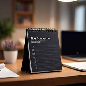 Sigel Conceptum CO700 A5 Agenda hebdomadaire non daté 192 pages 2 pages par semaine Noir - Product Image 3