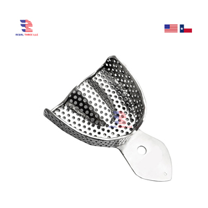 Bandeja de impresión Dental de acero inoxidable autoclavable, bandeja superior pequeña, perforaciones para dientes, bandejas manuales para dentaduras quirúrgicas - Product Image 1