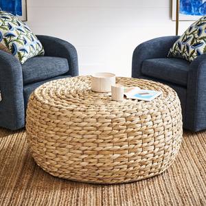 Mesas auxiliares de jacinto de agua tejidas a mano de calidad superior para sala de estar, mesas de noche, venta al por mayor - Product Image 1