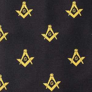 Corbata de poliéster hecha a medida de base negra con logotipo masónico personalizado Corbata Corbatas masónicas Regalia impresas - Product Image 2