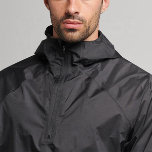 Veste de sport demi-zip personnalisée pour homme avec logo sur mesure, légère, imperméable, coupe-vent en toile, modèle 2026 - Product Image 2
