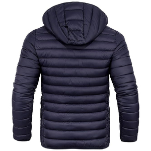 Men's Winter Hooded Puffer Jacket Casual Lightweight Warm Quilted Down Jacket Full Zip Outerwear Warm Hooded Puffer Jacket - Product Image 2