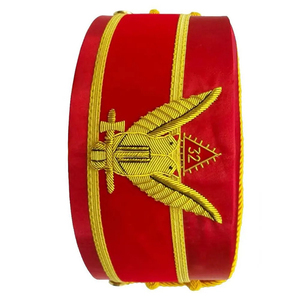 Royal Arch Chapter Crown Cap Red & Gold Masonic Regalia Hat Headwear Casquette maçonnique brodée York Rite Crown Cap ronpex - Product Image 6