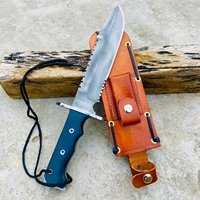 Ensemble de couteaux de survie Jexa, manche en Micarta tactique, acier D2, bord partiellement dentelé, léger, compact, multifonctionnel, pour l'extérieur