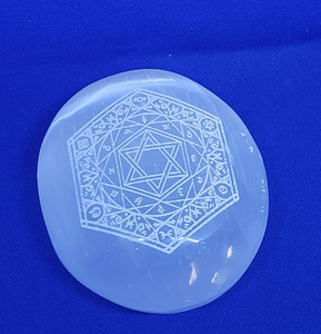 Selenite แกะสลักหินปาล์มที่มีสัญลักษณ์คริสตัล wicca คริสตัลโปแลนด์เกรดสูงคริสตัลขายส่ง selenite หินปาล์ม - Product Image 3