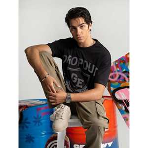 Camiseta Oversize de Algodón 100% de Alto Gramaje con Estampado y Serigrafía, 300 GSM, Comprimida - Product Image 1