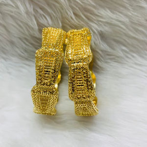 One gram gold plated 2 pcs bangle set <b>mirror</b> design bangle set - Product Image 1