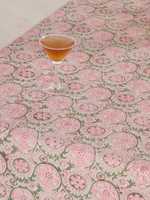 Nappe imprimée de bloc floral de luxe couverture de Table en coton faite à la main élégante Table à manger lin Boho décor à la maison cadeau de mariage