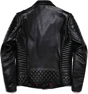 Vestes en cuir personnalisées Mode masculine Vestes en cuir coupe-vent Vestes en cuir de mouton de haute qualité Veste de motard Streetwear - Product Image 2