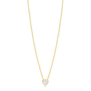 Colgante de Piedra de circón con forma de corazón para mujer, joyería de plata de ley 925 hecha a mano turca - Product Image 3