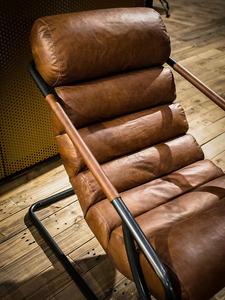 गर्म बिक्री एक्सेंट शास्त्रीय औद्योगिक मध्ययुगीन शैली लिविंग रूम फर्नीचर विंटेज भूरे चमड़े अवकाश लाउंज कुर्सी - Product Image 3