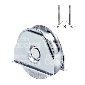 ล้อพร้อมแผ่นร่องกึ่งกลมลูกปืน1แบบเหล็กชุบสังกะสี256249 - Product Image 1