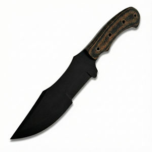 มีดทำมือสแตนเลสสตีล ด้ามไมคาร์ต้าสีน้ำตาลดำ ปรับแต่งได้ มีดเอาตัวรอดสำหรับงาน DIY รองรับ OEM ใบมีดหยัก - Product Image 1