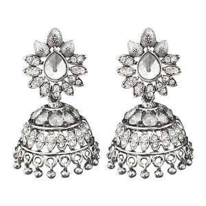 Jeweljunk Silver Plated Austrian Stone Jhumki <b>Drop</b> <b>Earrings</b> <b>Fashion</b> 1311260 - Product Image 1