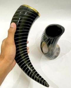 Taza de Beber de Cuerno de Búfalo Hecha a Mano de Alta Calidad, Pulida, Ecológica, con Diseño Náutico Vikingo de Animales, Recuerdo, Logotipo Personalizado, Natural - Product Image 1