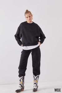 2023 Premium Cotton O-Neck Sweatshirt <b>Set</b> Multicolor Brushed Jogger <b>Long</b> <b>Sleeve</b> Ankle Cuffed Sweatpants Oversize <b>Gym</b> Winter Logo - Product Image 5